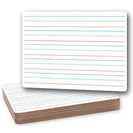 FLIPSIDE Two-Sided Dry Erase Board, Plain/Ruled, 9" x 12", Class, PK12 10134